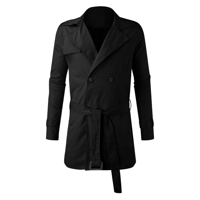 JUMESGU Men Waterproof Long Trench Coats Men's Thermal