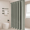 thumbnail image 2 of Cortinas De Baño En Tela Lavable Impermeable Lino 180×180 Xtellar Verde 180×180, 2 of 3