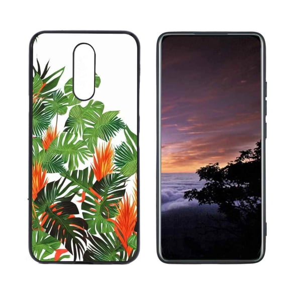 Compatible with LG X4 Phone Case, Tropical-4-3 Case Men Women, Flexible Silicone Shockproof Case for LG X4