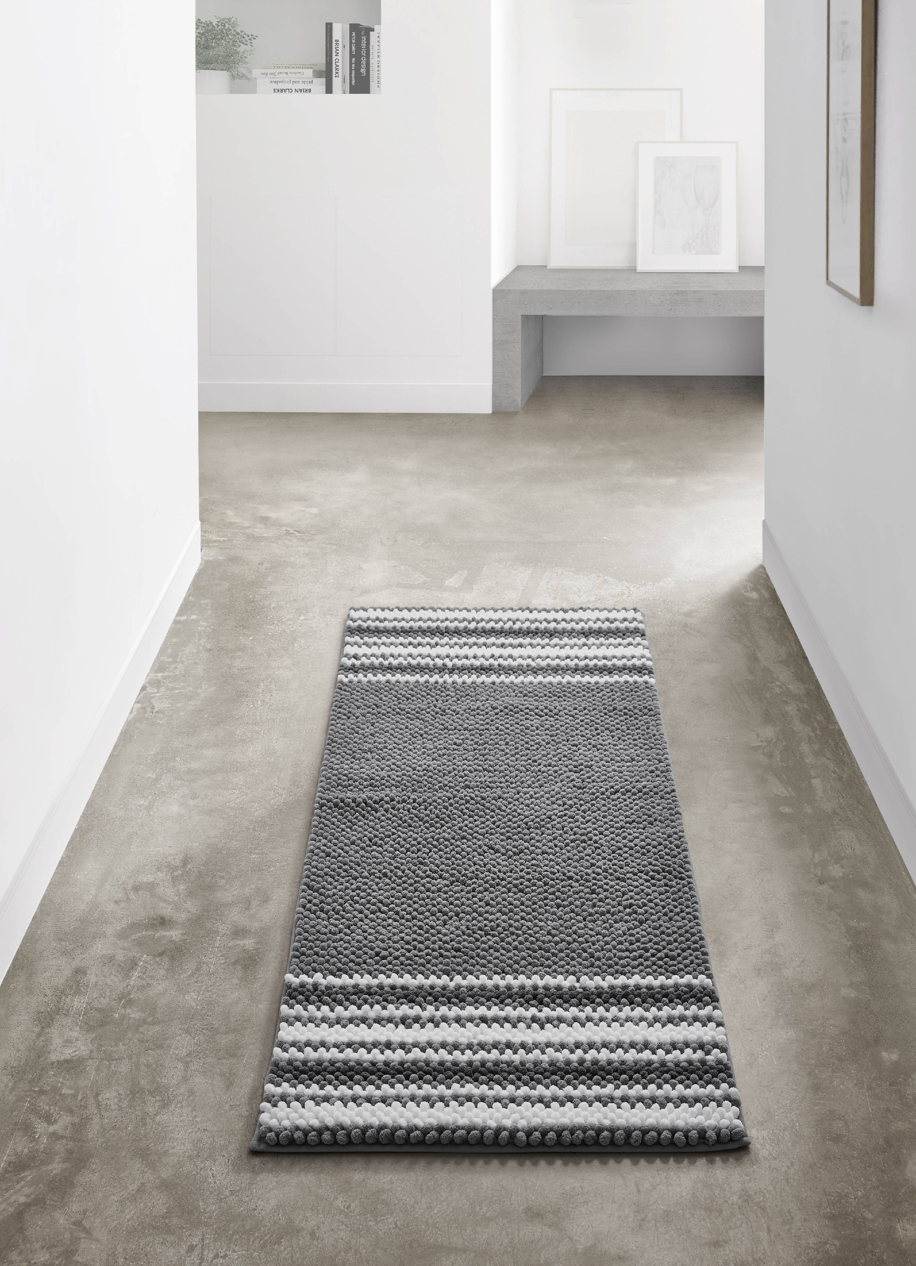 VCNY Home Aiden Jacquard Chenille Noodle Bath Runner, 24 x 60, Dark