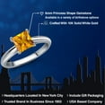 thumbnail image 2 of Gem Stone King 10K White Gold Yellow Citrine Solitaire Engagement Ring for Women | 1.00 Cttw | Princess 6MM | Gemstone November Birthstone | Size 8, 2 of 6