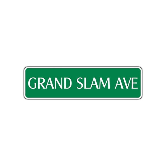 Grand Slam Ave Baseball Aluminum Metal Novelty Street Sign Wall Decor Gift 4x13.5