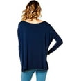 thumbnail image 3 of Jack David Piko Style Women's Famous Top Casual Oversized Soft Loose Fit Drop of Shoulder Boat Neck (Long Sleeve), 3 of 5