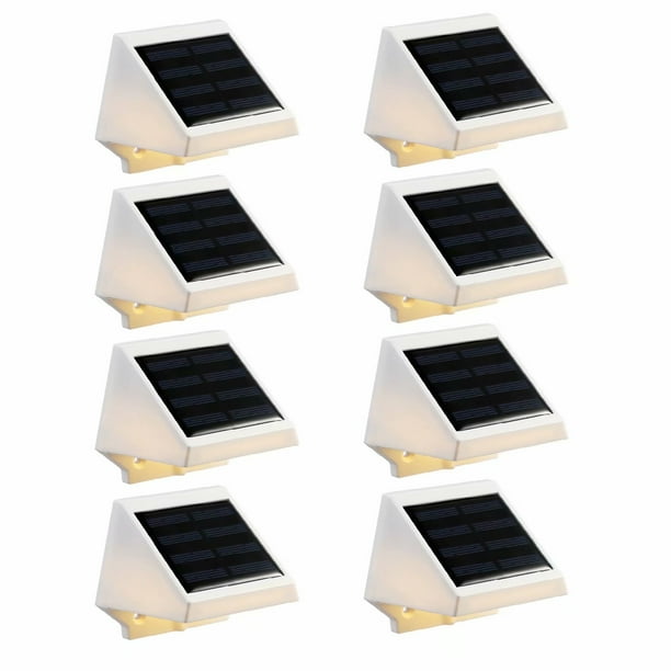 Outdoor Dusk to Dawn Wireless LED Solar Fence Lights for Path, Warm