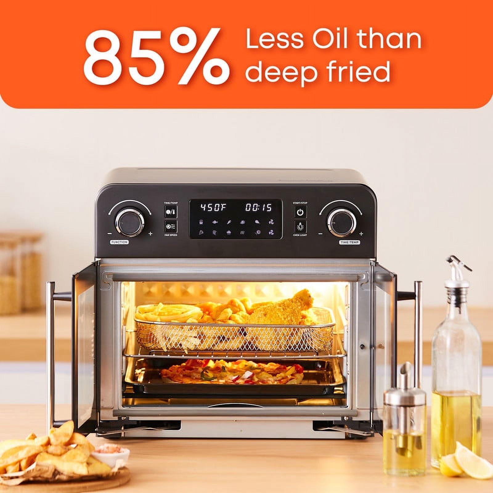 Elite Gourmet 10L Digital Air Fryer Oven, 7 Preset Functions