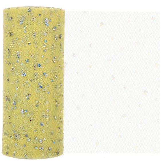 Supvox Craft Tulle Roll Yellow for Wedding DIY Ribbon and Decorative Hair Accessories