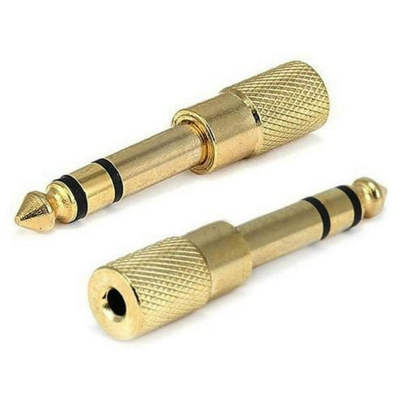 2pcs/set 6.5mm (1/4 inches) Stereo male to 3.5mm Stereo female metal Adaptor Gold Plated