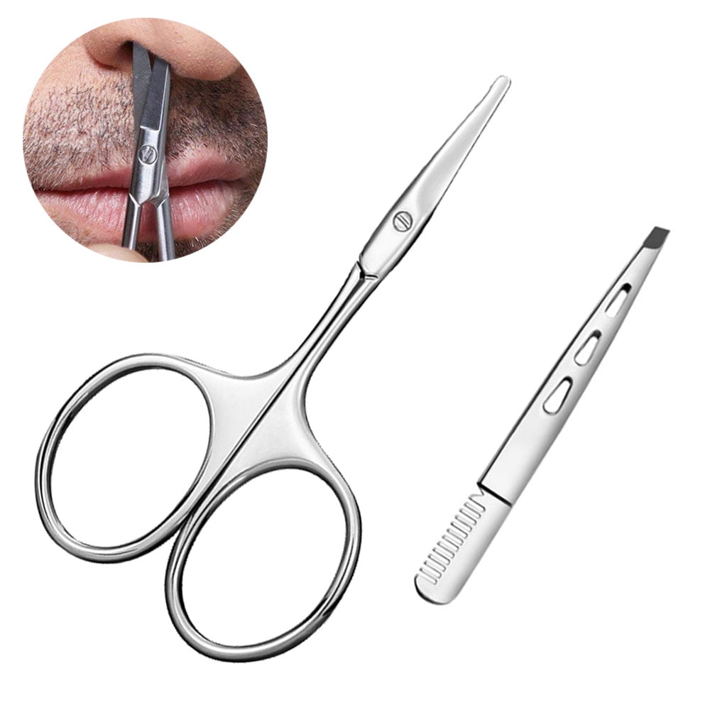 Small Scissors for Grooming - Stainless Steel Straight Tip Scissor for Hair  Cutting – Beard, Ear, Eyebrows, Moustache, Nose Trimming 