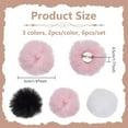 thumbnail image 2 of 6 unidades en 3 colores para zapatos: broches desmontables con pompón de peluche, clips esponjosos para zapatos, pompón de pelo., 2 of 6