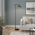 thumbnail image 6 of Evelyn&Zoe Conan 68" Metal Floor Lamp with Metal Shade, Blackened Bronze/Antique Brass, 6 of 8