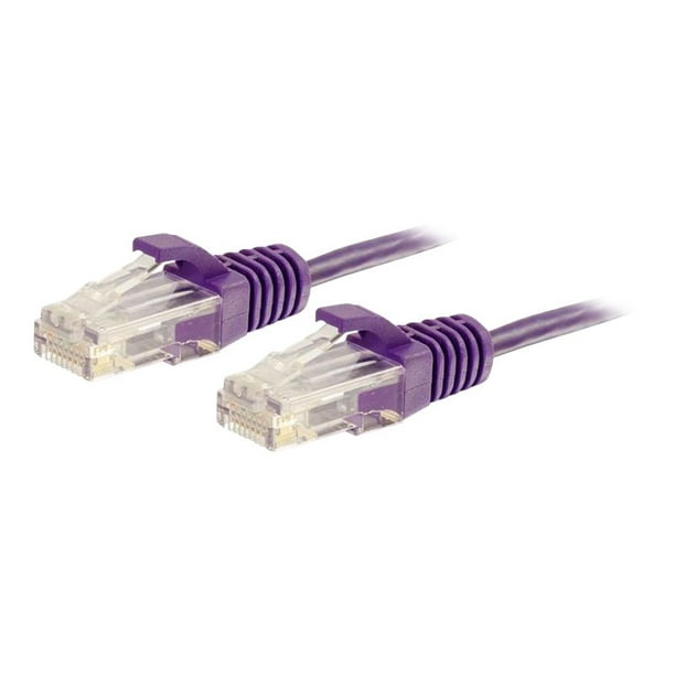 C2G UTP Snagless Cat6 1ft Unshielded () Slim Ethernet Network Patch Cable - Violet - Câble de Raccordement - RJ-45 (M) à RJ-45 (M) - 1 ft - UTP - CAT 6 - Moulé, Snagless - Violet