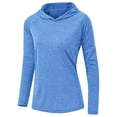 thumbnail image 4 of Women's UPF 50+ Sun Protection Hoodie Shirts Casual Quick-drying Long Sleeve Plus Size Light Tees for Fishing Hiking Going Out Blue XS, 4 of 6