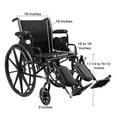 thumbnail image 3 of McKesson Black Lightweight Wheelchair, Steel, 18" W, 300-lb Weight Capacity, 1 Ct, 3 of 12