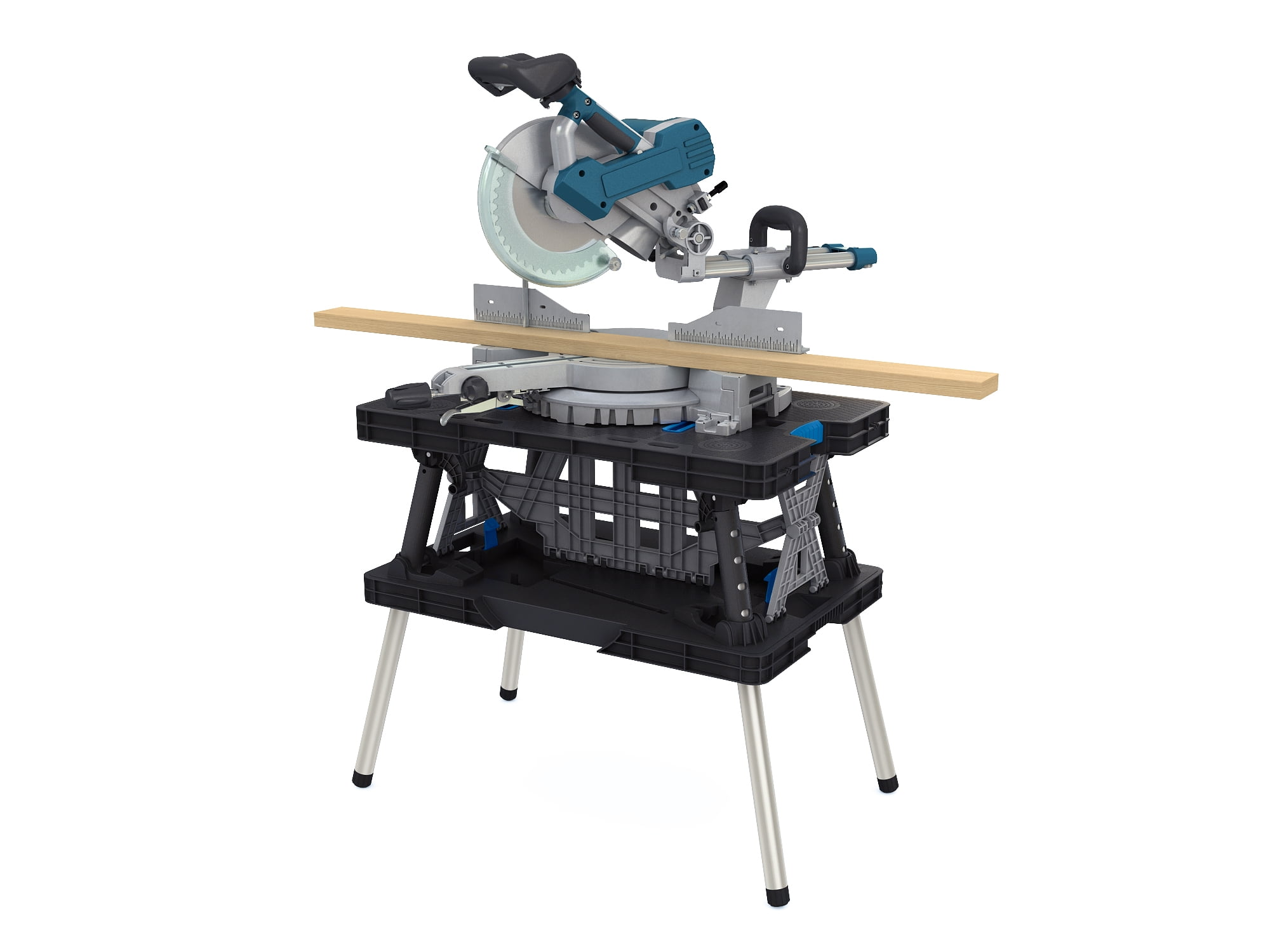 30'' H X 23'' W X 42'' D Workbench, Miter Saw Stand, Quick Folding Work  Table with Detachable Miter