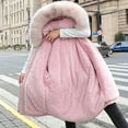 thumbnail image 5 of Up to 50% off！LoyisViDion Coat Women's Winter Thickening and Velvet Keeping Warm Casual Coat with Hat/Pink 4(M), 5 of 9