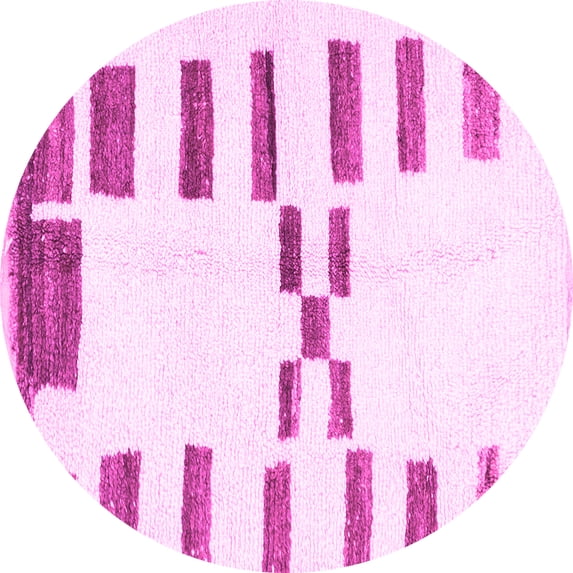Ahgly Company Indoor Round Oriental Pink Modern Area Rugs, 5' Round