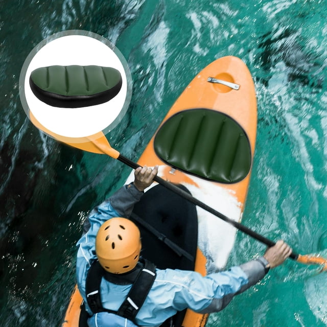 Raindrops 2Pcs Waterproof Inflatable Kayak Seat Cushion with Lumbar Support Durable PVC for Fishing