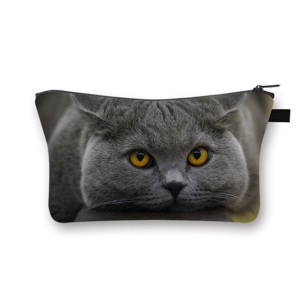 Bolsa de cosméticos con estampado de gato para mujer, neceser de viaje encantador, ideal para regalo, varias variedades, novedad de 2021 qiuyongming unisex