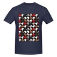 thumbnail image 4 of Bingfone Houndstooth Green Red Men'S Loose Fit Short-Sleeve Pocket T-Shirt, 4 of 7