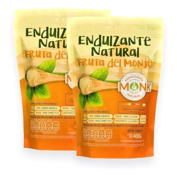 Endulzante Natural Monk Fruta Del Monje Kosher 2 Bolsas 400g