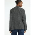 thumbnail image 3 of Scoop Women’s Oversized Cable Knit Sweater, Midweight, Size XS-XXL, 3 of 5