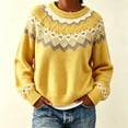 thumbnail image 4 of Sweater for Women Fair Isle Sweater Crew Neck Long Sleeve Loose Fit Casual Pullover Top, 4 of 5