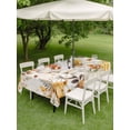 thumbnail image 3 of Outdoor Tablecloth with Umbrella Hole and Zipper, Fall Grey Orange Rectangle Table Cloth 52x70 Inch Waterproof Tablecloth, Thanksgiving Pumpkins Maple Leaf Geometric Picnic Table Cover for Patio, 3 of 7