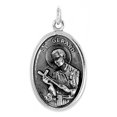thumbnail image 3 of Sterling Silver St Gerard Medal Necklace Oval  24 inch 1.8mm Chain, 3 of 4