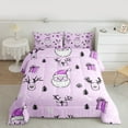 thumbnail image 2 of Feelyou Kids Santa Claus Full Size Comforter Sets, Dreamy Fairy Tale Bedding Comforter Set, Purple Christmas Gifts Reversible Bedding Sets, Super Cozy Room Decor, 3pcs, 2 of 8