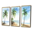 thumbnail image 3 of Designart "Palm Tree at a Tropical Beach Resort VII" Palms & Palm Trees Framed Wall Art Set Of 3 - Green Palms & Palm Trees Frame Gallery Wall Set For Home Decor, 3 of 7