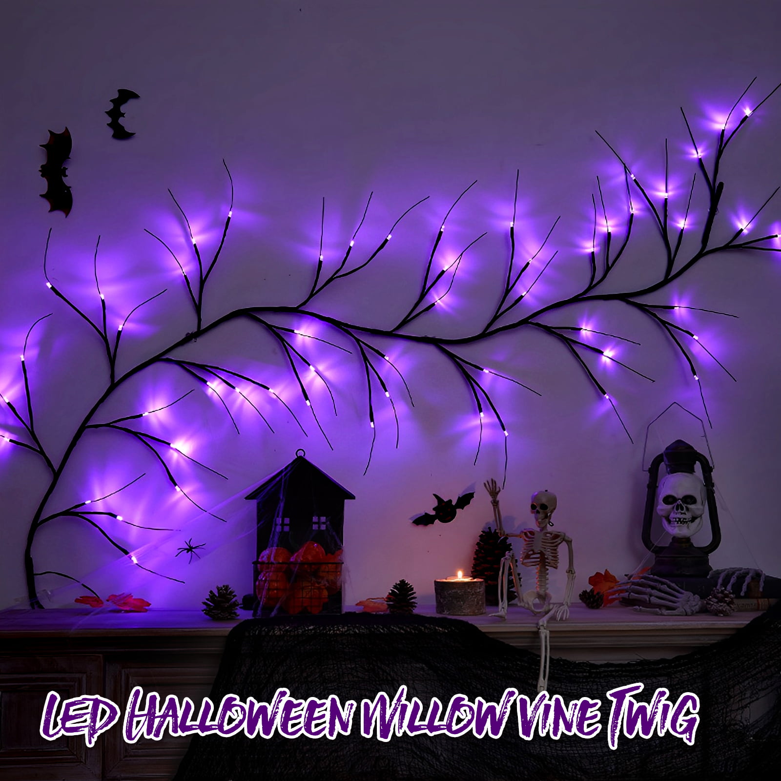 Decorative Vines Lights for Home, Christmas Halloween Valentine's Day  Branch Lights for Wall Corner Fireplace Window Living Room - AliExpress