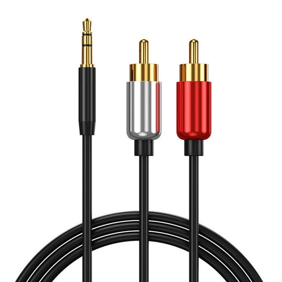 Tianle RCA Audio Cable, 2 RCA Phono Male to 3.5mm Male Headphone Jack Stereo Y Splitter Red and White Aux Lead Compatible with Speaker, DJ Controller, Turntable TV, Hi-Fi Amplifer, 3.3ft