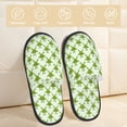 thumbnail image 2 of Honeii Cute green monster Print Furry Slippers Bedroom Slippers for Women and Men Fuzzy Plush Comfy Faux Fur Lined Slide Shoes -Large, 2 of 8