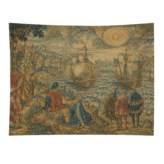 Vintage Ships Coastal Tapestry Wall Tapestry Decorative, Aesthetic Fabric Wall Hanging Art for Bedroom Living Room Dorm, Durable & Lightweight Wall Decor with Hanging Kit 30"×40"