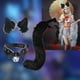 thumbnail image 3 of Conjunto de orejas y cola de zorro de peluche, accesorios de gargantilla de cola, diadema, orejas de lobo, accesorio para Negro, 3 of 9