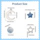 thumbnail image 3 of 1 caja de 314 piezas DIY, 6 juegos de pulseras, kit para hacer dijes de luna y estrella, cuentas de media luna, perlas de imitación de vidrio facetado azul, cuentas espaciadoras sueltas, 3 of 6