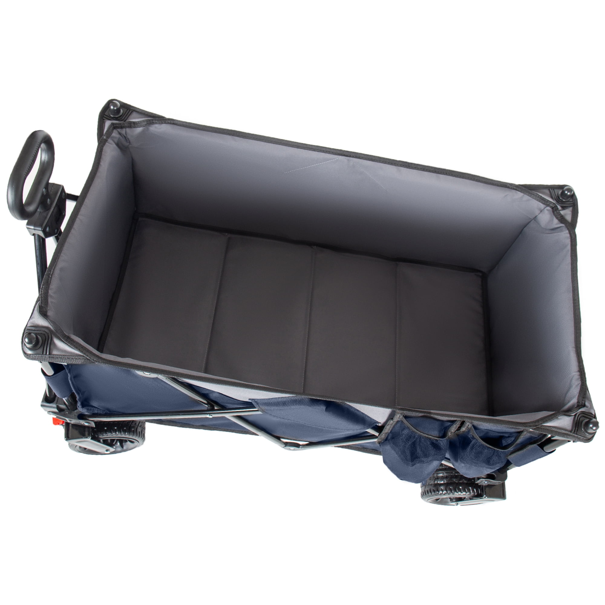Foldable Utility Wagon with Removable Awning Canopy, 120L Large Capacity 480 LBS Heavy Duty Beach Cart, 7 Inch All-Terrain Brake Wheels Adjustable Handle for Camping Shopping Outdoor Activities