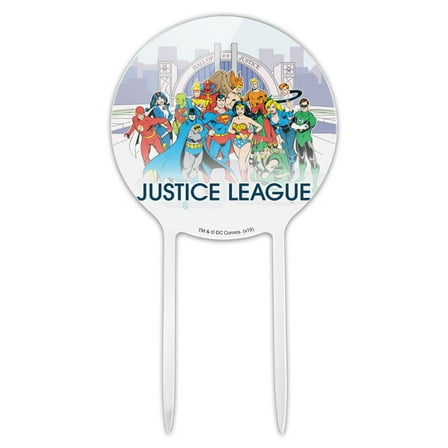 Acrylic Justice League Hall of Justice Cake Topper Party Decoration for Wedding Anniversary Birthday Graduation
