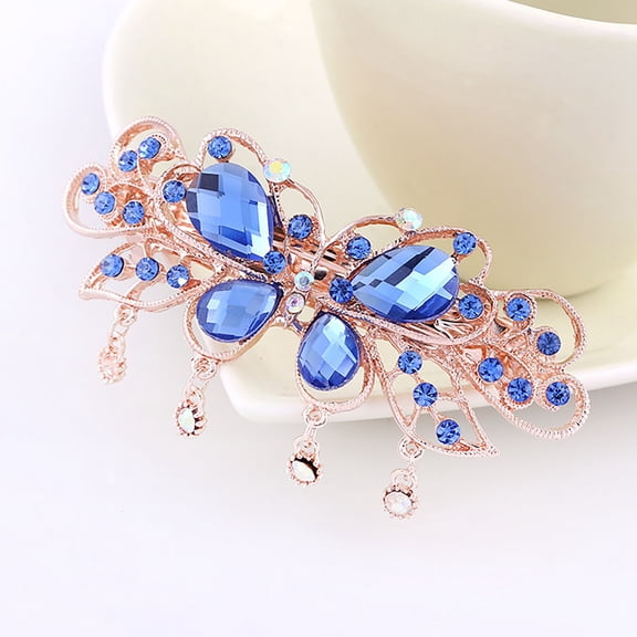 QIQUWOHUL Crystal Rhinestone Mini Hair Bow Barrettes Clip Designer Fashion Hair Accessories For Women Girls Cool Birthday Gift