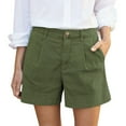 thumbnail image 1 of Shorts for Women Stretch Solid Color Summer Cargo High Waist with Pockets Ladies Short Pants, 1 of 5