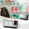 thumbnail image 4 of xaoyunyn Large LED Display Projection Alarm Clock with USB Charger and Dual Alarms for Bedroom Office Features 180° Rotating Projection,Mirror Display,Temperature Humidity Notification, 4 of 7
