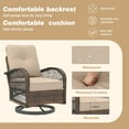 thumbnail image 2 of MELLCOM 3 Pieces Patio Furniture Set, Outdoor Swivel Rocker Patio Chairs, Wicker Patio Bistro Set with Rocking Chair, Thickened Cushions and Glass Coffee Table for Backyard, Garden, Khaki, 2 of 9