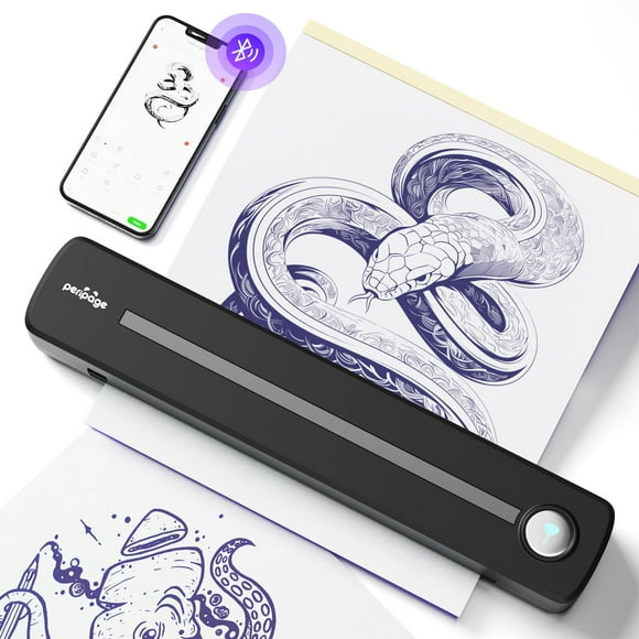 Impresora de tatuajes PeriPage P91 inalámbrica térmica con papel de plantilla