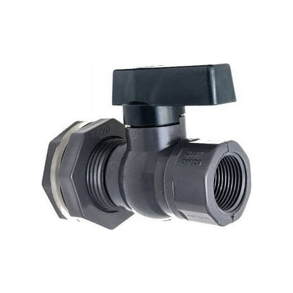 Van Enterprises Rain Barrel Garden Spigot Kit - 3/4" PVC Ball Valve Hose Bibb with Bulkhead Fitting Adapter
