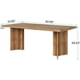 thumbnail image 3 of Finmind 63" Dining Table, Rustic Wood Dinner Eating Table for Kitchen, Dining Room, Walnut, 3 of 7