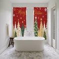 thumbnail image 5 of Red Christmas Kitchen Curtain for Berdoom Living Room Cafe 72 Inch Length, Gold Silver Green Pine Trees Snowflake Xmas Tiers Curtains Light Filtering Drapes Window Treatment 2 Panels 52"Wx72"L, 5 of 9