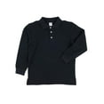 thumbnail image 4 of Leveret Boys Long Sleeve Cotton Polo Shirt Navy 4 Year, 4 of 4