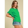 thumbnail image 2 of Umgee Full Size Raw Hem Ruffle Short Sleeve Blouse Plus Size, 2 of 4