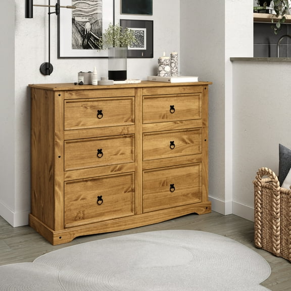 Wood Dresser 3 3 Drawers Chest Corona | Furniture Dash
