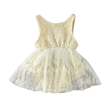

Toddler Baby Girls Climbing Clothes Sleeveless Lace Romper Bodysuit Dress Clothes For 0-3 Months